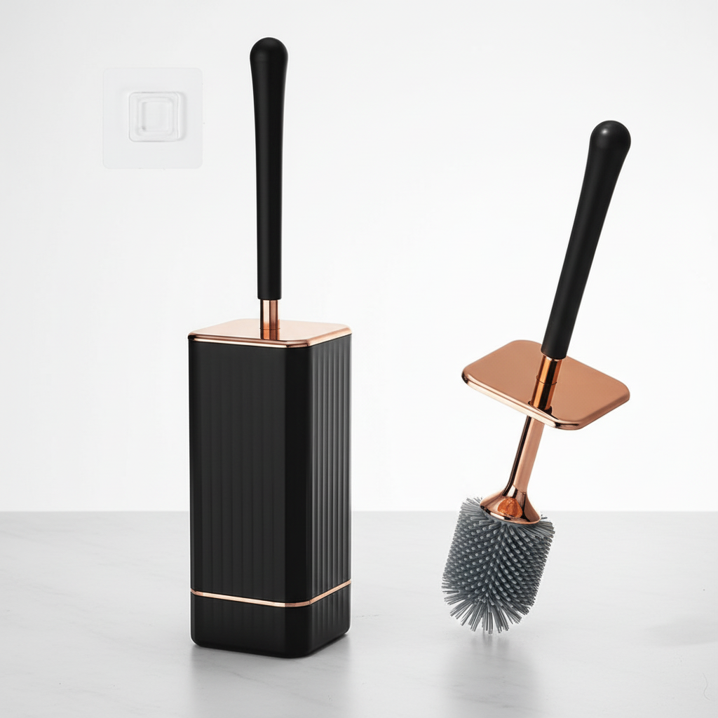 Wall-Mounted Toilet Brush Plastic – Bathroom Organization, Space-Saving