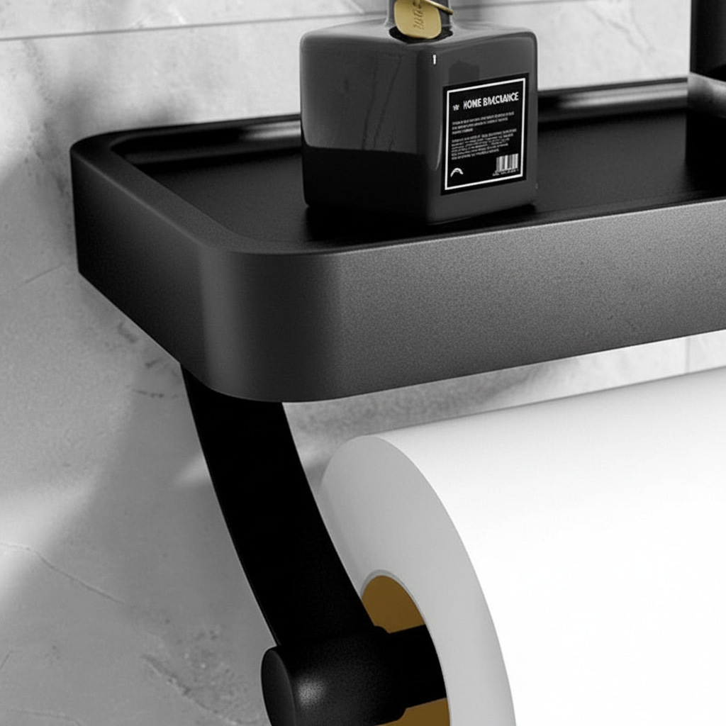 Wall-Mounted Toilet Paper Holder – Space-Saving, Bathroom Organization