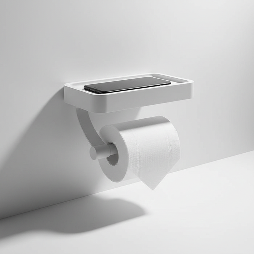 Wall-Mounted Toilet Paper Holder – Space-Saving, Bathroom Organization