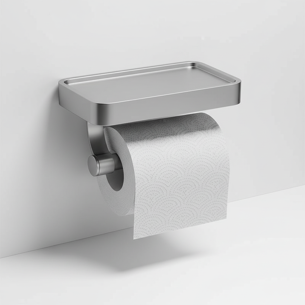 Wall-Mounted Toilet Paper Holder – Space-Saving, Bathroom Organization