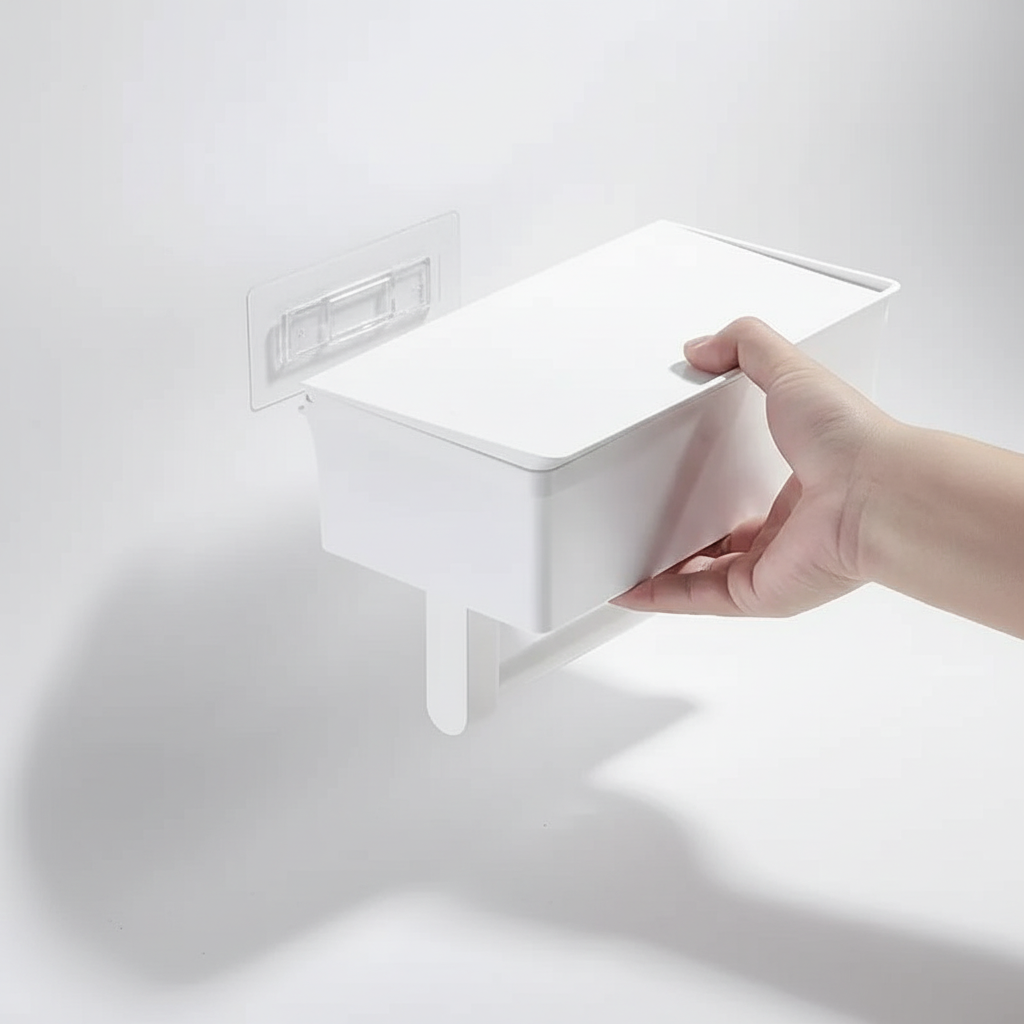 Wall-Mounted Toilet Paper Holder – Space-Saving, Home Organization