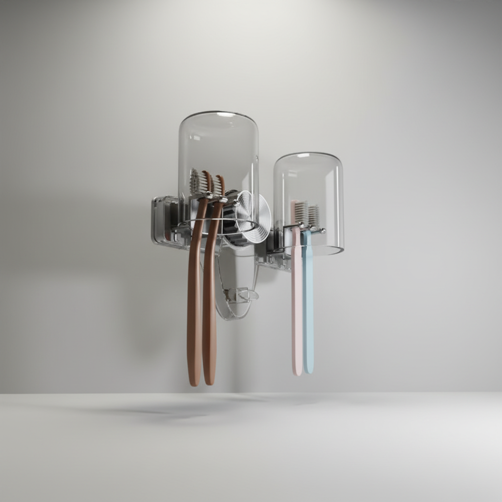 Wall-Mounted Toothbrush Shelf PET – Bathroom Organization, Space-Saving Solution