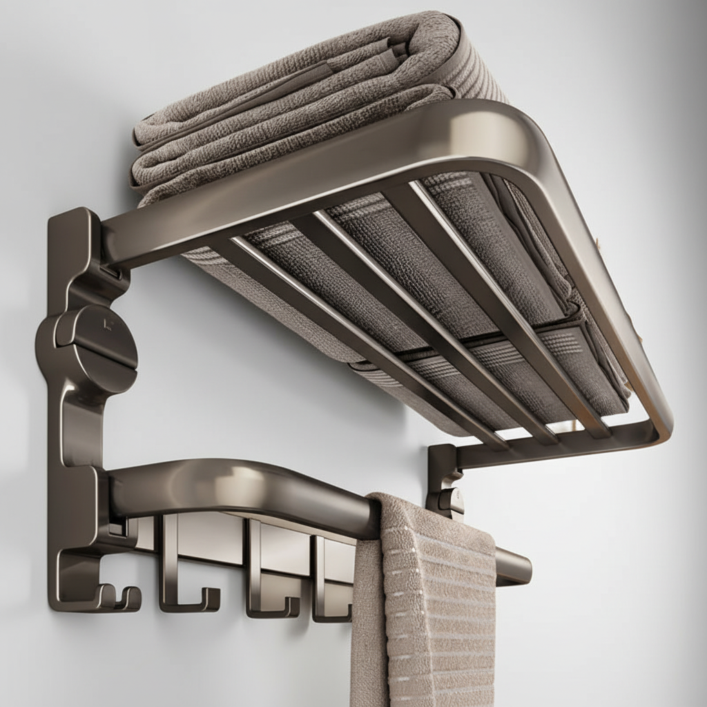 Wall-Mounted Towel Shelf – Space-Saving, Home Organization