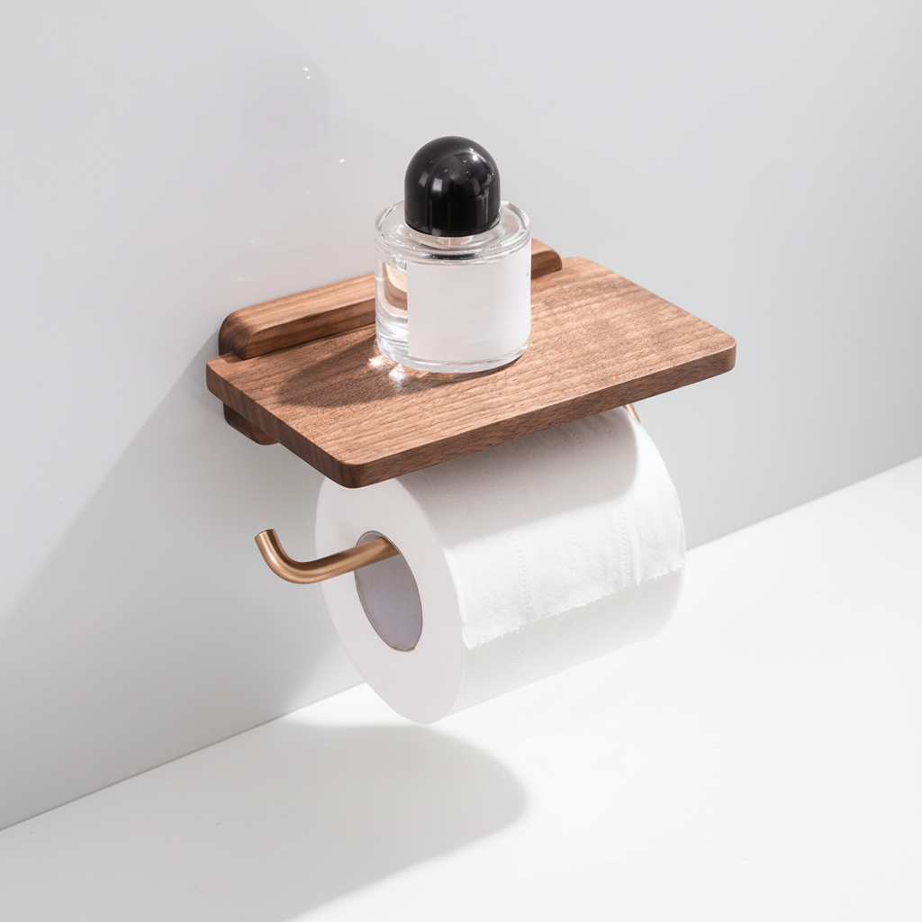 Wall-Mounted Wood Holder – Space-Saving Storage, Home Organization