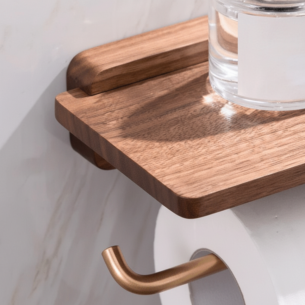 Wall-Mounted Wood Holder – Space-Saving Storage, Home Organization