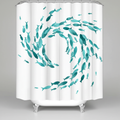 Washable Shower Curtain with Hooks - Fabric, Turquoise – Bathroom, Home Decor