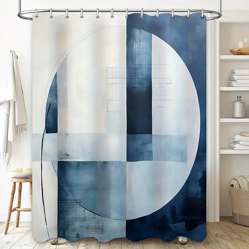 Water-Repellent Shower Curtain - Polyester, Aqua Color – Bathroom, Home Decor