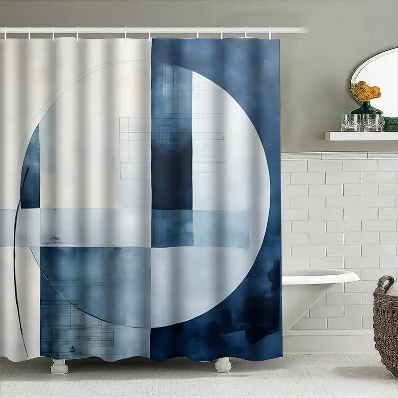 Water-Repellent Shower Curtain - Polyester, Aqua Color – Bathroom, Home Decor