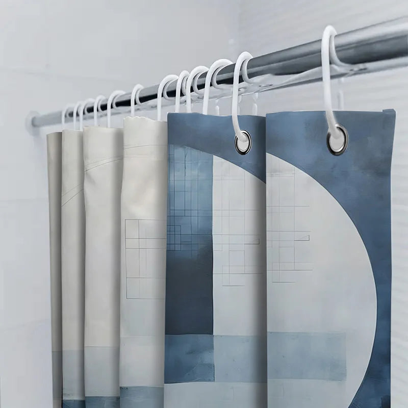Water-Repellent Shower Curtain - Polyester, Aqua Color – Bathroom, Home Decor