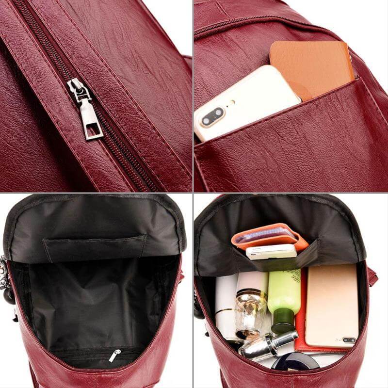 Water-Resistant Leather Backpack for Women – Travel, Everyday Use