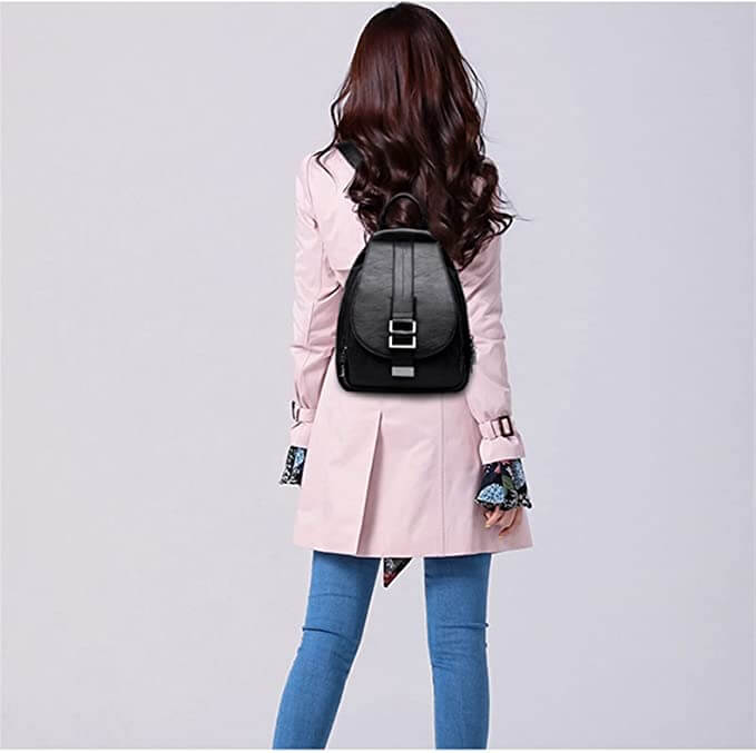 Water-Resistant Leather Backpack for Women – Travel, Everyday Use