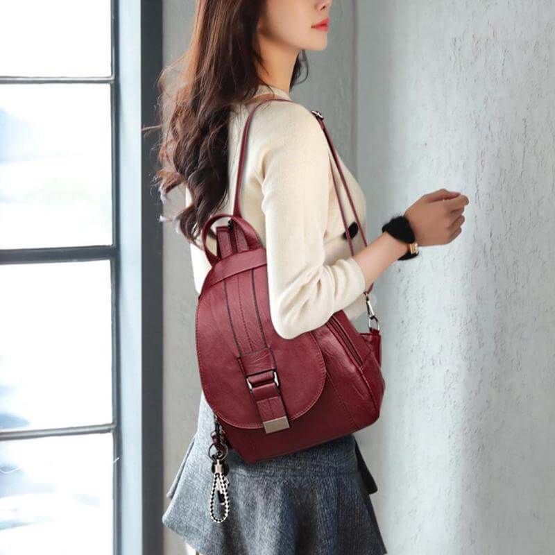 Water-Resistant Leather Backpack for Women – Travel, Everyday Use