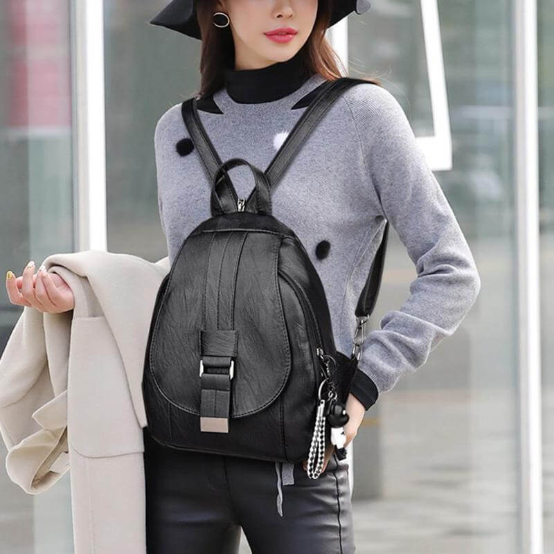 Water-Resistant Leather Backpack for Women – Travel, Everyday Use