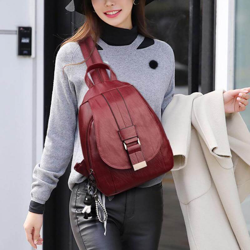 Water-Resistant Leather Backpack for Women – Travel, Everyday Use