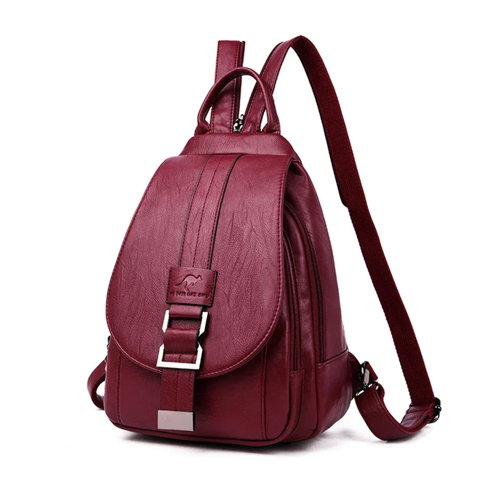 Water-Resistant Leather Backpack for Women – Travel, Everyday Use