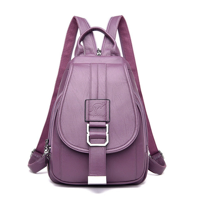 Water-Resistant Leather Backpack for Women – Travel, Everyday Use