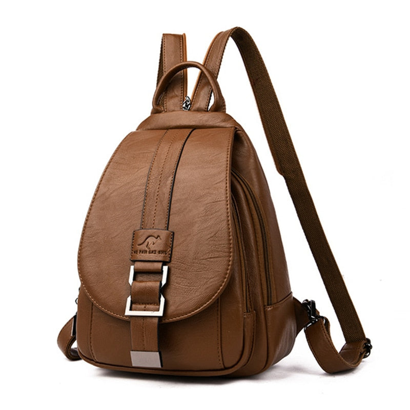 Water-Resistant Leather Backpack for Women – Travel, Everyday Use