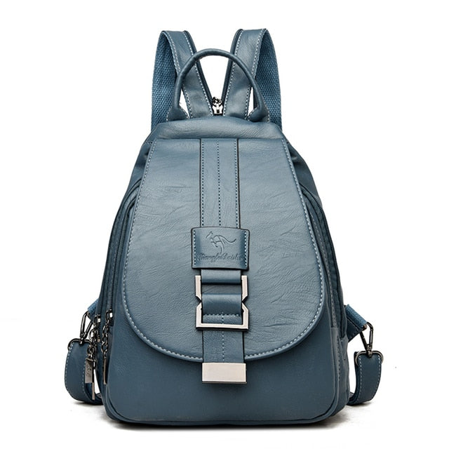 Water-Resistant Leather Backpack for Women – Travel, Everyday Use