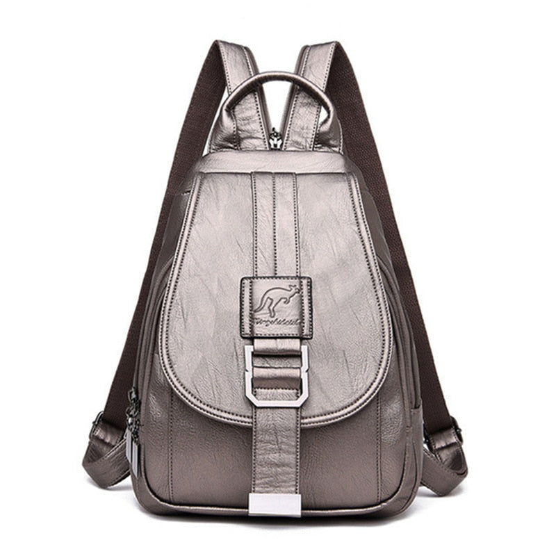 Water-Resistant Leather Backpack for Women – Travel, Everyday Use