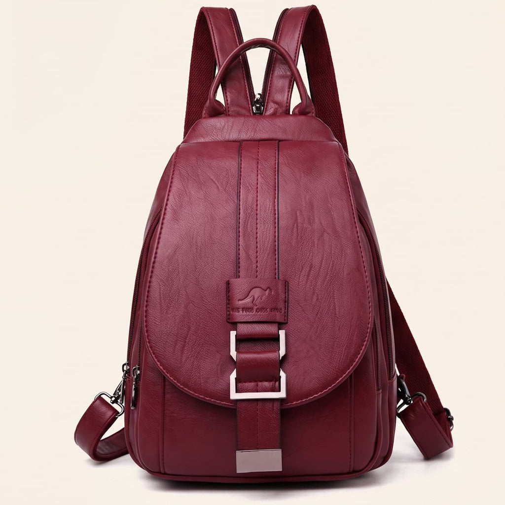 Water-Resistant Leather Backpack for Women – Travel, Everyday Use
