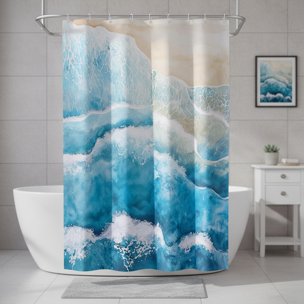 Waterproof Shower Curtain - Polyester Material, Stylish Design – Bathroom, Home Decor