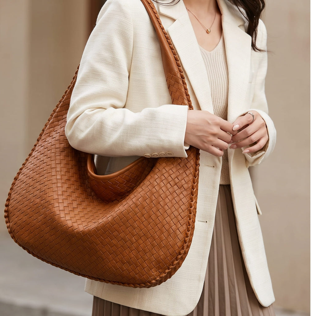 Woven Shoulder Bag - Camille, Stylish Design, Durable Material – Everyday Use, Casual Outings