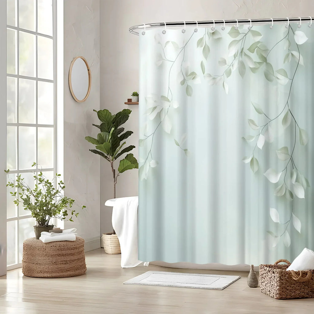Woven Shower Curtain Polyester – Bathroom, Home Décor