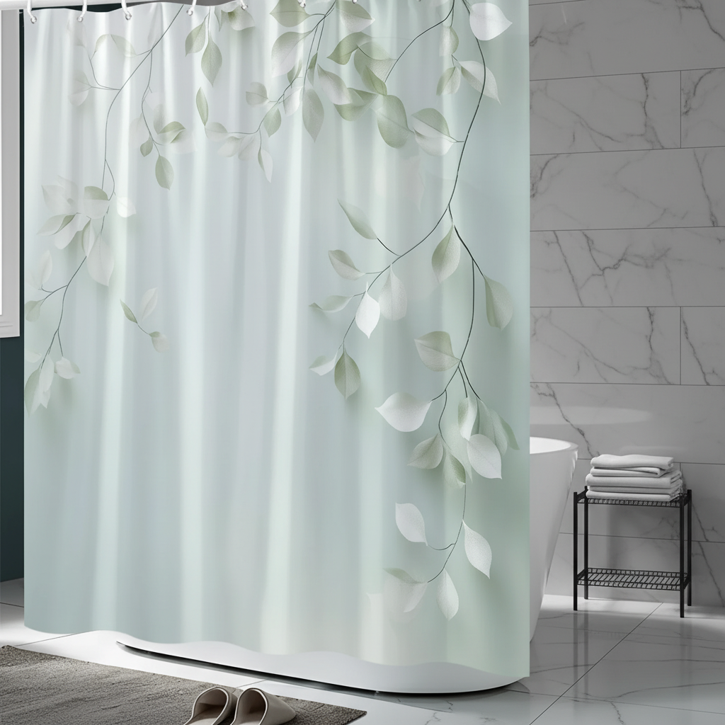 Woven Shower Curtain Polyester – Bathroom, Home Décor